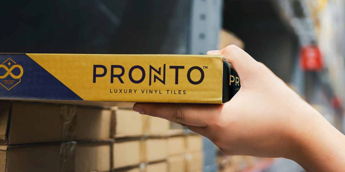 Tradesperson choosing a private label brand from the shelf